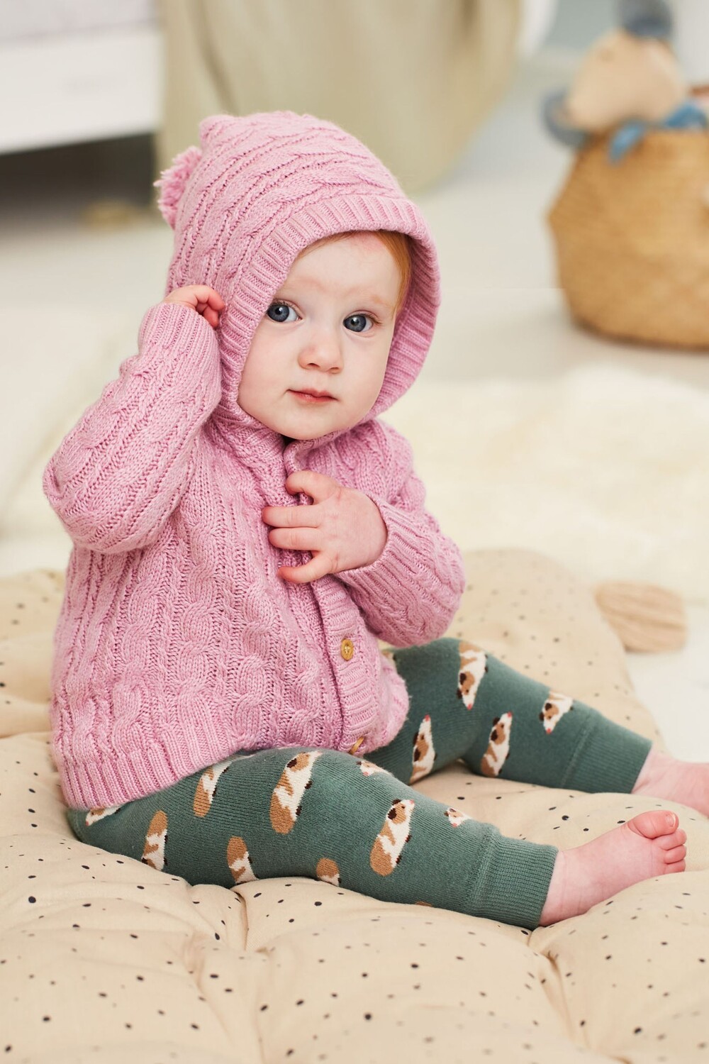 Детские легинсы JoJo Maman Bébé с рисунком морской свинки Jojo Maman Bébé, зеленый — фото 2