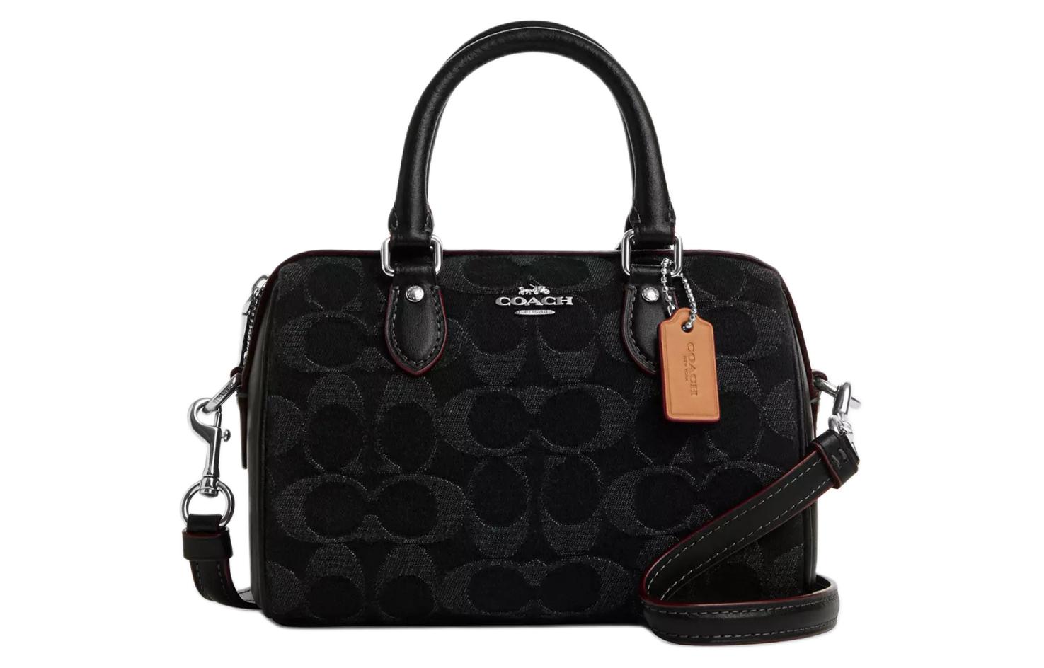 

COACH Роуэн Джинсовая Сумка Мини через плечо Женская Черная