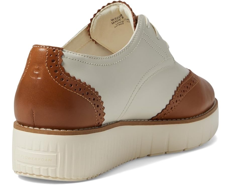 Женские туфли-оксфорды Cole Haan Grand City Platform, карамельного цвета слоновой кости, с клиновидным носком VER455 — фото 4