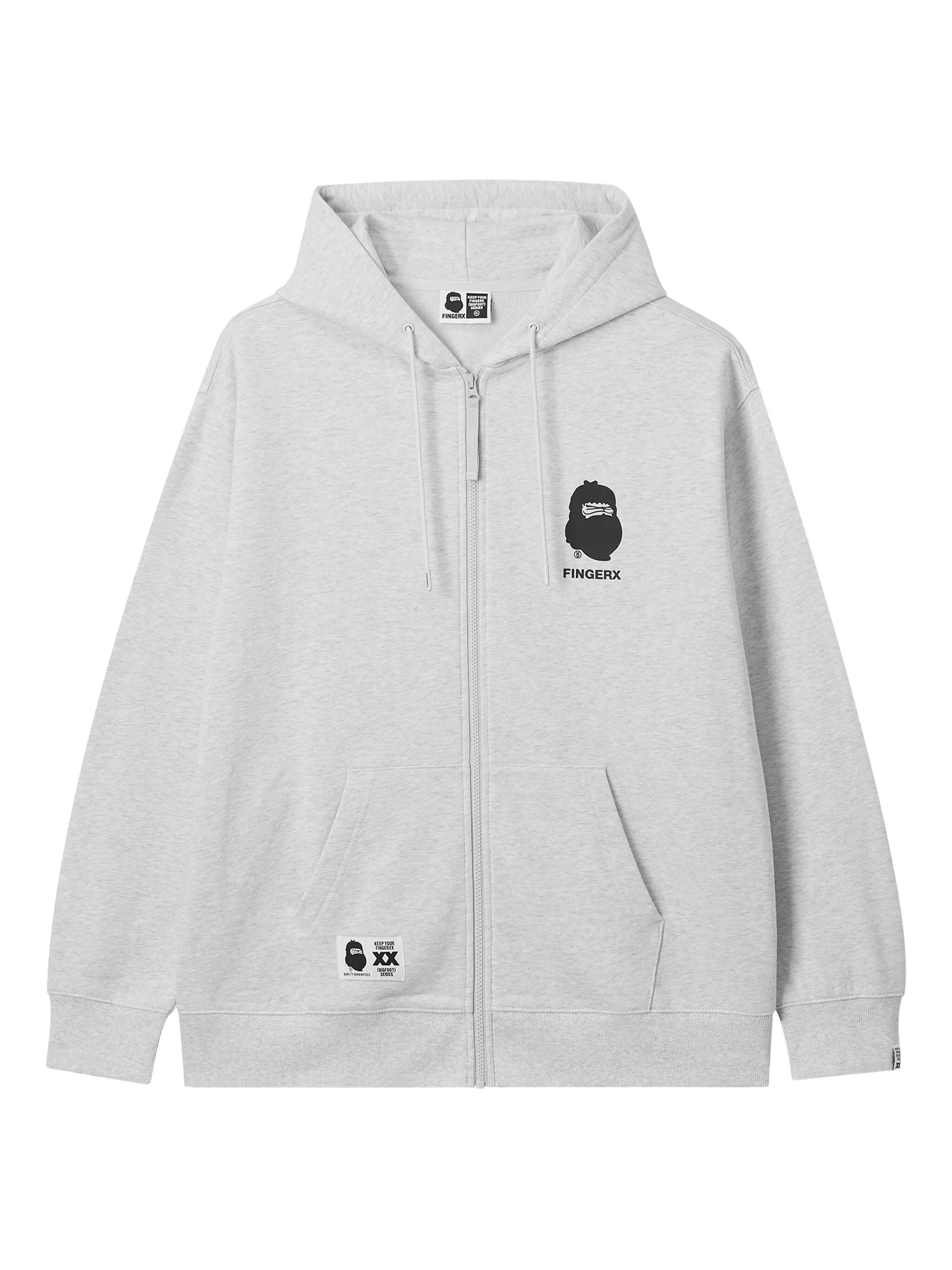 

Худи на молнии с графичным принтом Fingercroxx, серый