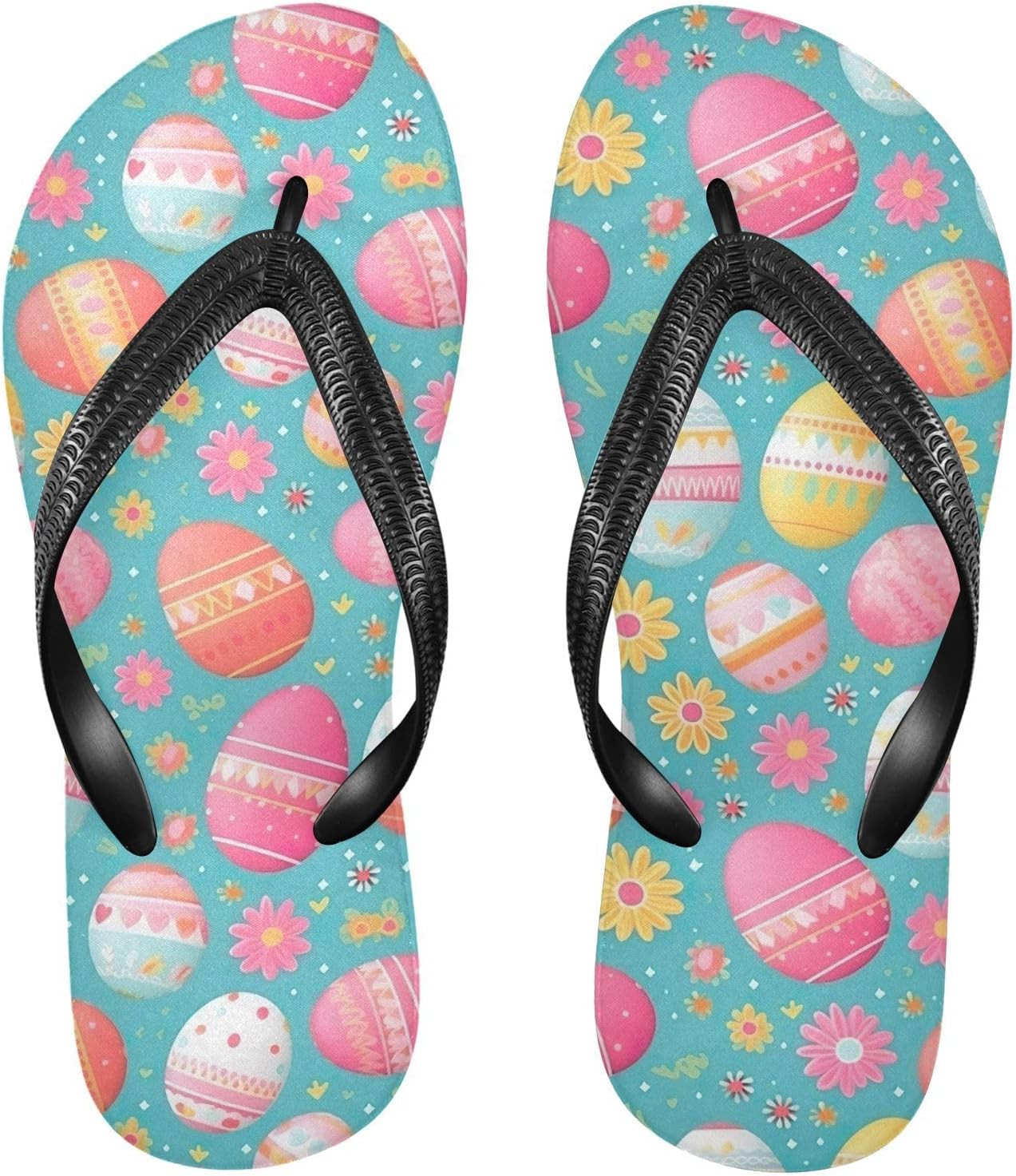 

SPRIPORT Счастливой Пасхи Водяные Акварельные Яйца Тонкие Вьетнамки для Женщин и Мужчин Удобные Повседневные Шлепанцы с Подушечкой и Противоскользящей Резиновой Подошвой Для Пляжа Летней Прогулки, Multicoloured