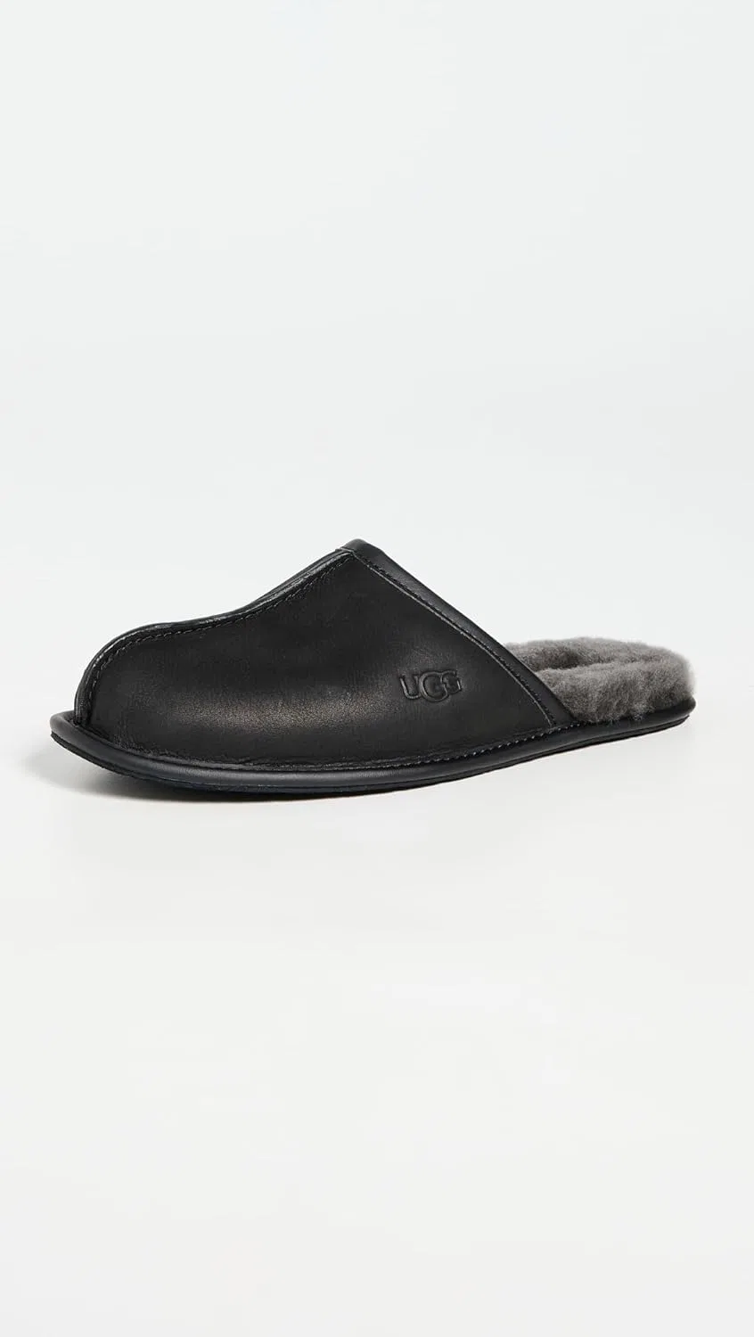 Тапочки мужские UGG, черная кожа — фото 2