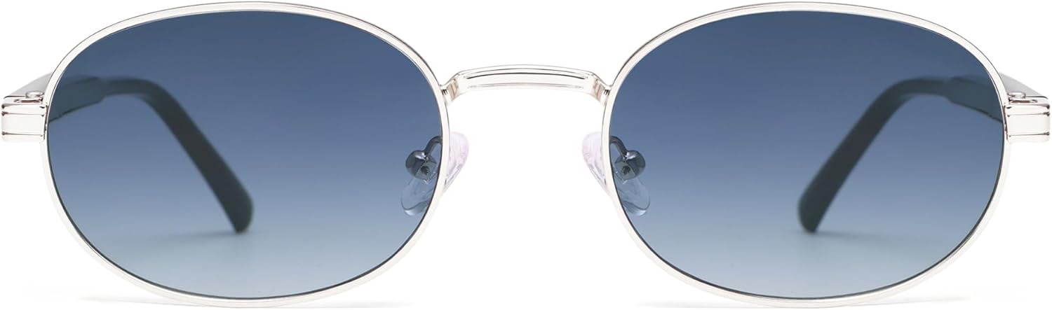 

Небольшие ретро-солнцезащитные очки овальной формы для женщин и мужчин, винтажные модные солнцезащитные очки в металлической оправе AP3794 Appassal, Silver/Gradient Blue