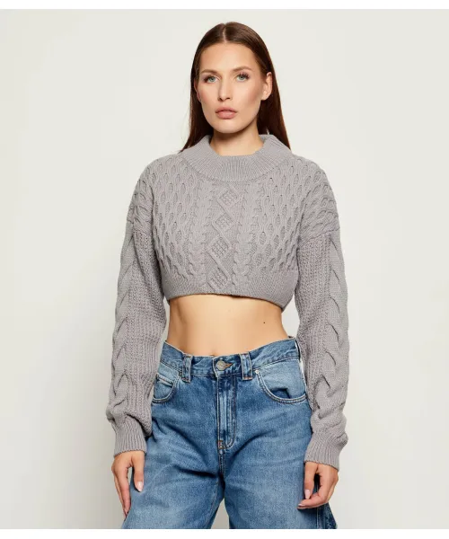 

Свитер Cropped fit Patrizia Pepe, серый