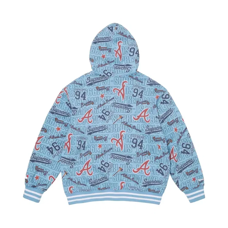 Толстовка на молнии с капюшоном Supreme x Mitchell Ness Teams, синий — фото 2