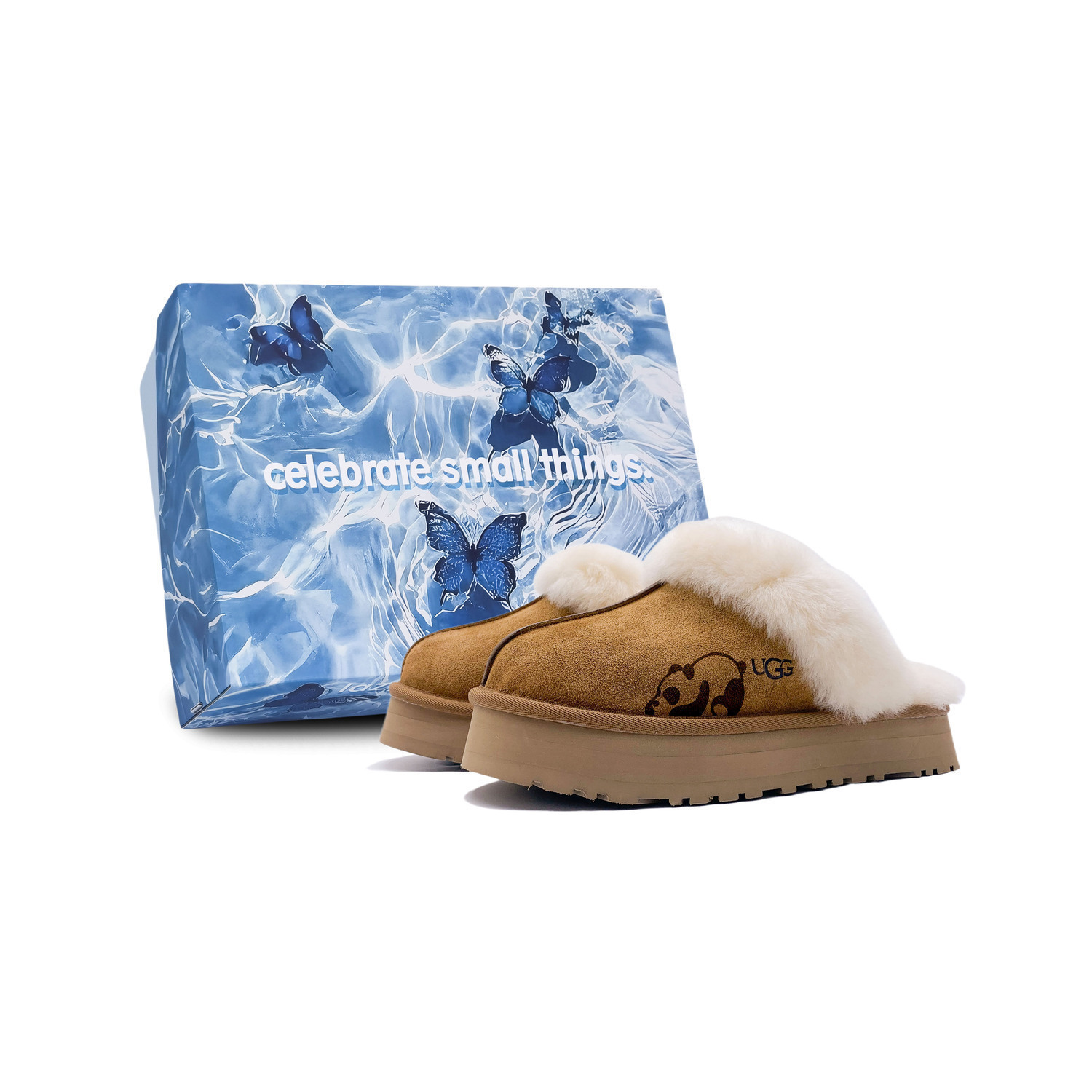 UGG Женские противоскользящие тапочки с закрытым носком каштаново-коричневого цвета, цвет Chestnut Brown (,)