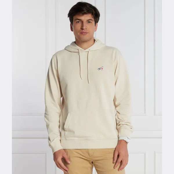 Стираная фирменная толстовка стандартного кроя Tommy Hilfiger, бежевый — фото 2