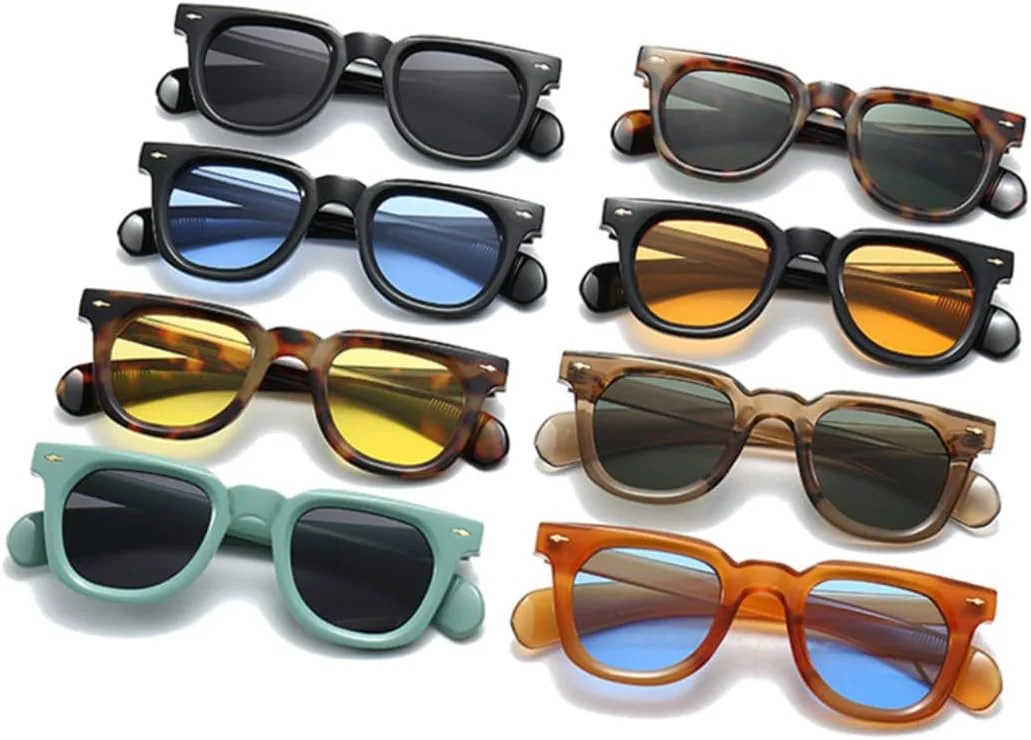 

Солнцезащитные очки для мужчин и женщин - защита UV400 - маленькая оправа, панк, желто-синие, для занятий спортом на открытом воздухе и вождения DSVIGF, Orange Blue