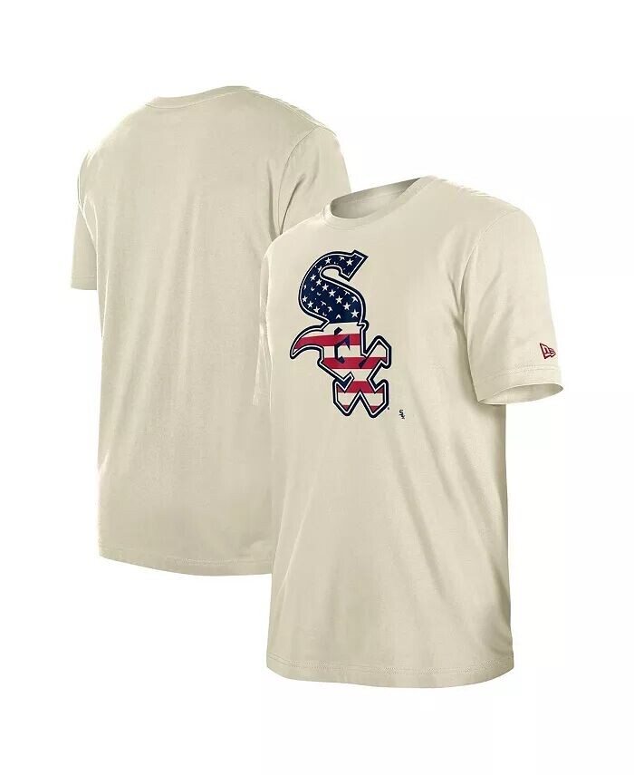 

Мужская кремовая футболка Chicago White Sox Americana Flag Fill New Era