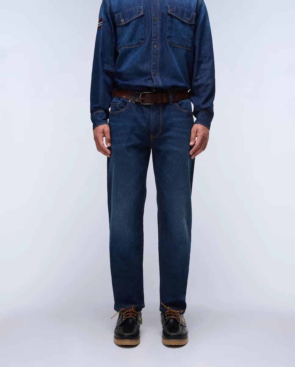 

Мужские джинсы прямого кроя синего цвета индиго Napapijri