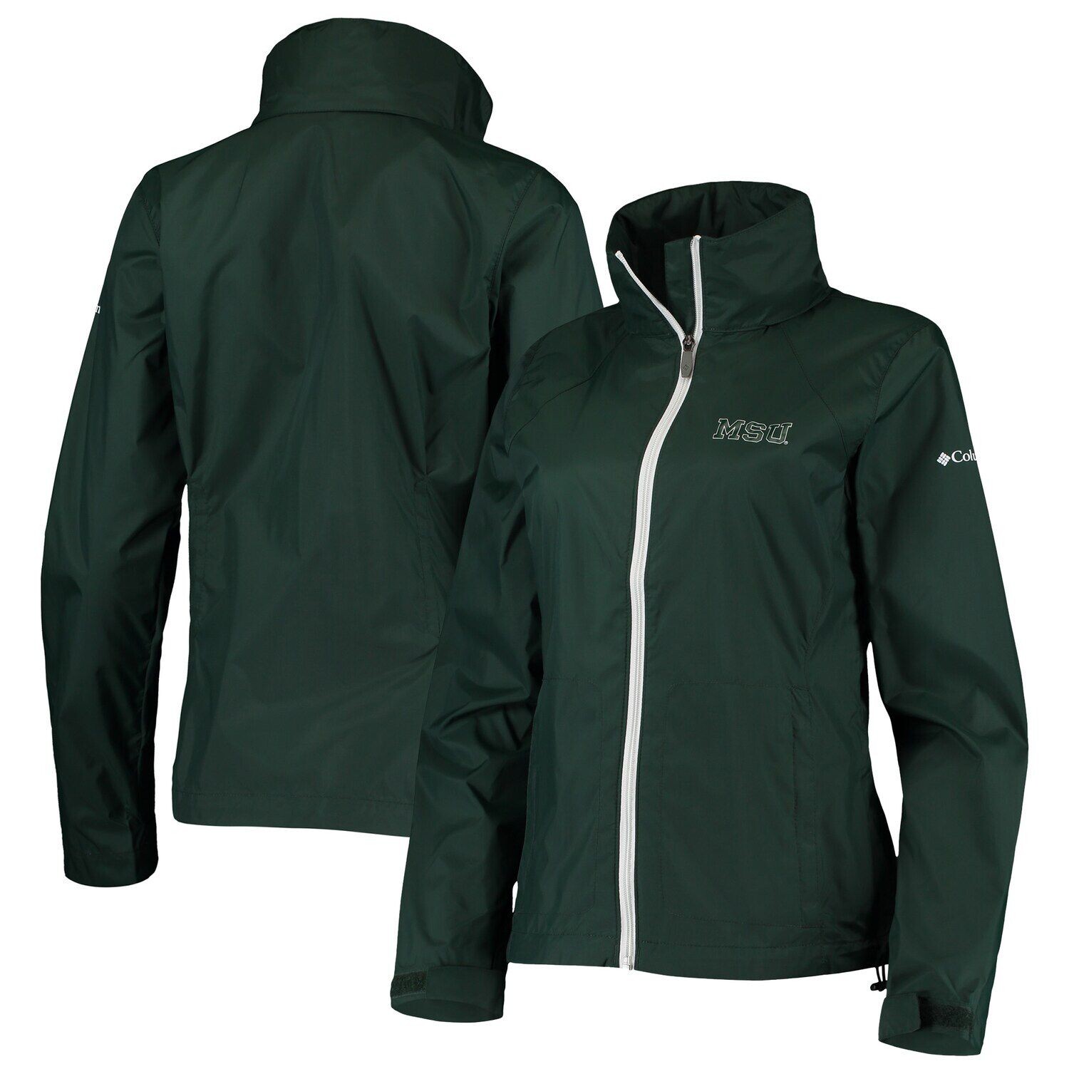 

Женская толстовка с капюшоном и молнией во всю длину Columbia Green Michigan State Spartans Switchback