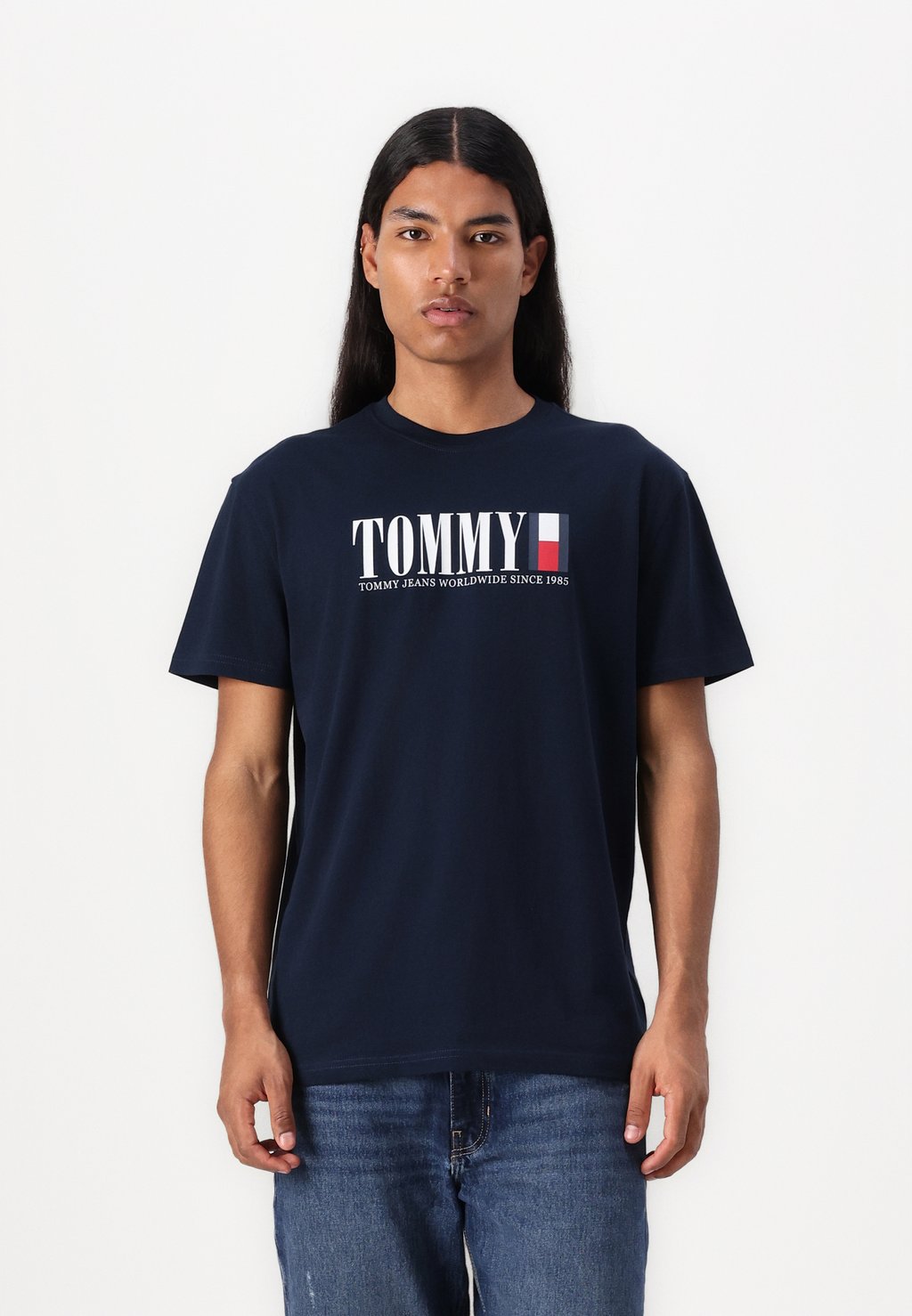 

Футболка с принтом DNA FLAG TEE Tommy Jeans, темно-синий