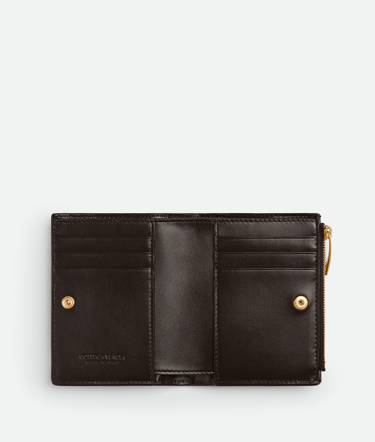 Intrecciato small bi-fold wallet BOTTEGA VENETA, фондан — фото 2