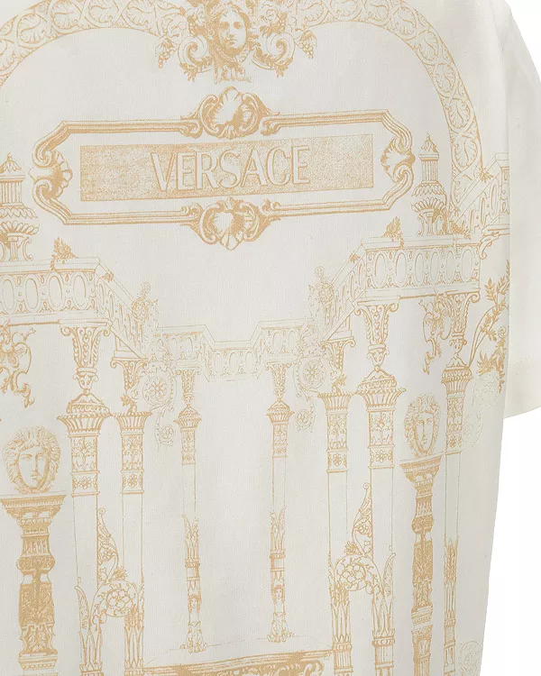 Футболка унисекс с классическим логотипом - для малышей и взрослых Versace, белый — фото 3