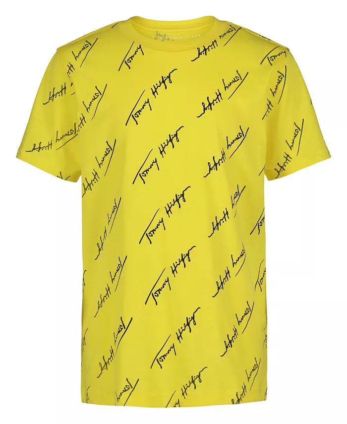 

Футболка с коротким рукавом Big Boys с угловатым принтом в виде надписи Tommy Hilfiger