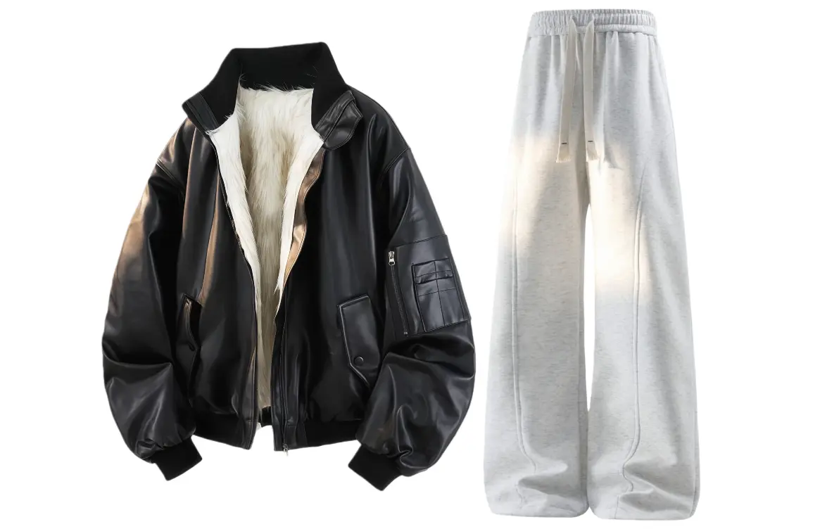 

Повседневный спортивный костюм Unisex с воротником стойкой, утепленный и с флисовой подкладкой X1617, черный jacket+pants белый heather серый fleece-lined