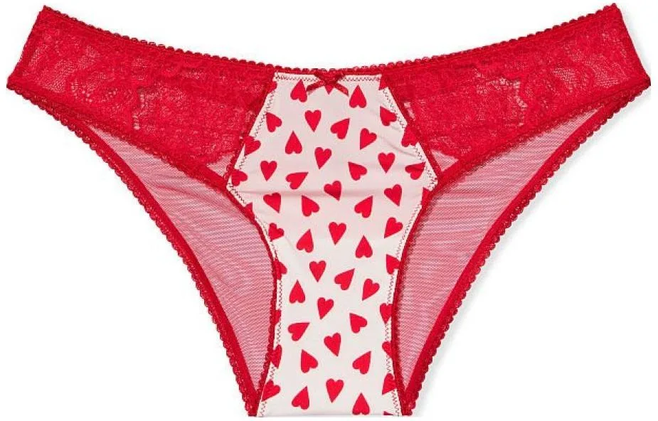 Victoria's Secret Женские трусы с принтом красного сердца, 1 шт