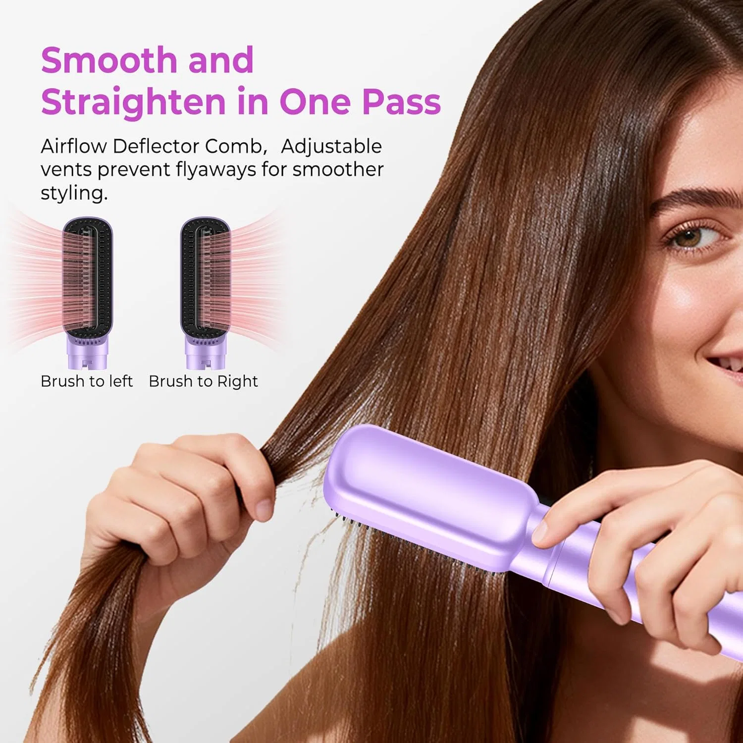 Набор для укладки волос Airstyler 5-в-1 с феном и щетками Umiga, Purple — фото 4