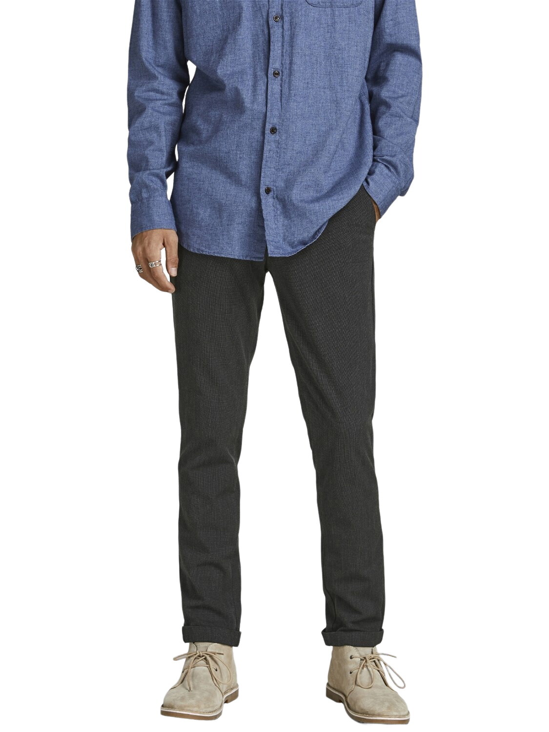 

Тканевые брюки Jack & Jones Stoff/Chino JPSTMARCO JJCONNOR slim, серый