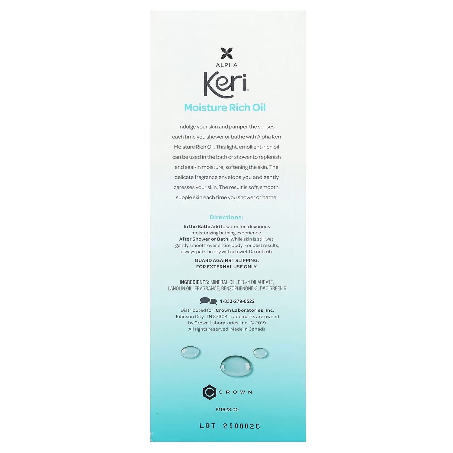 Увлажняющее масло для душа и ванны Keri Moisture Rich Oil, 237 мл — фото 3