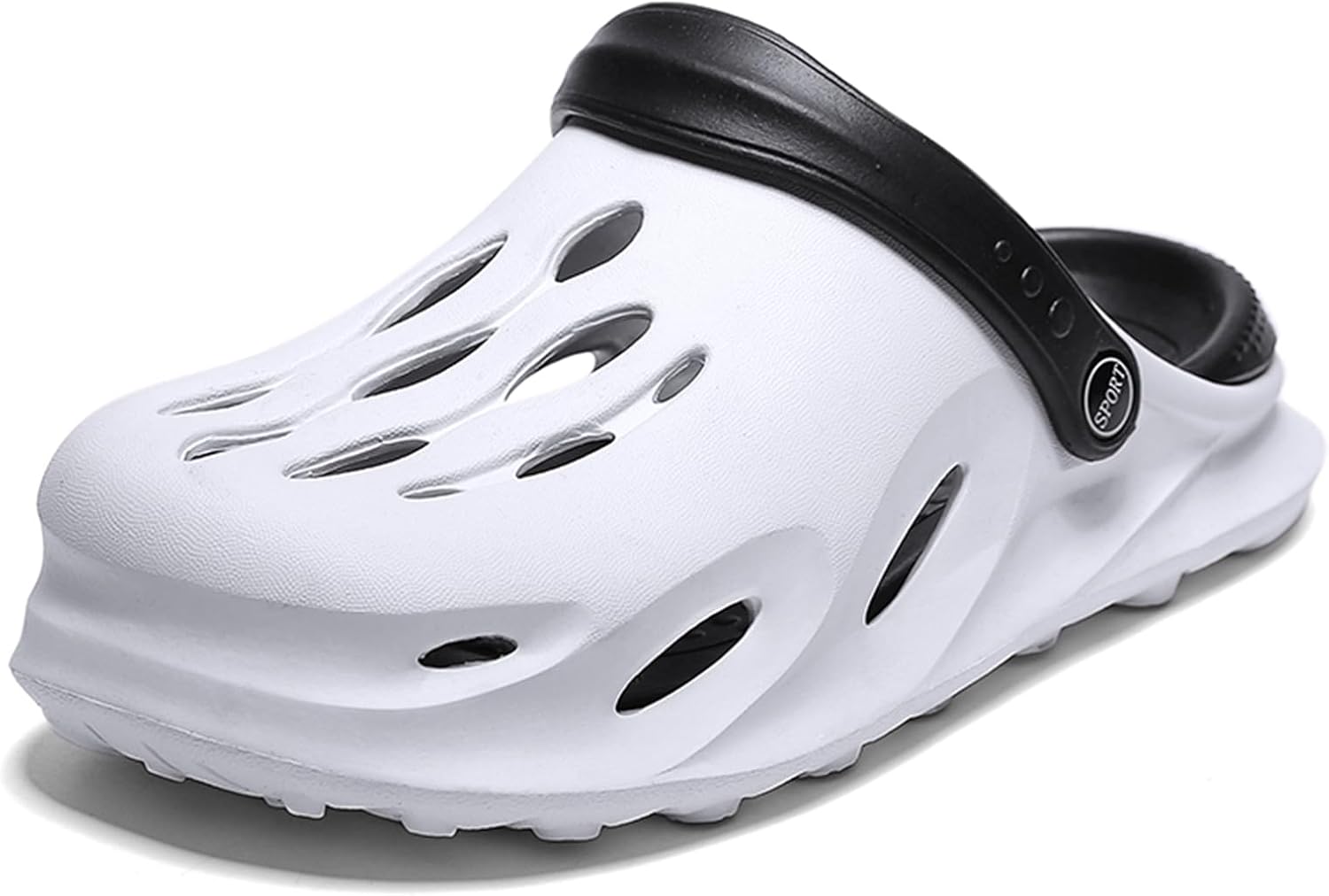 

Мужские повседневные слипоны FLIOZY с вырезами, поддержкой свода стопы, садовые туфли, и пляжные шлепанцы, белый