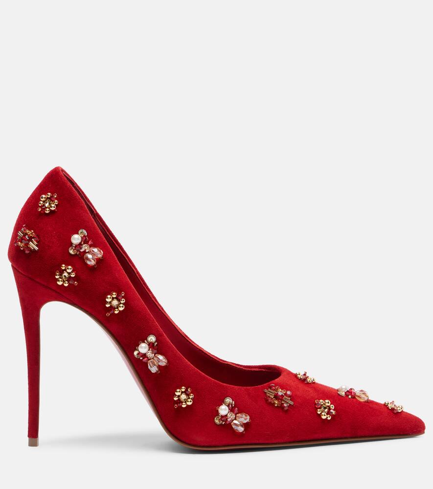 Туфли-лодочки Mix Kate 100 из замши с декором Christian Louboutin, Fever — фото 4