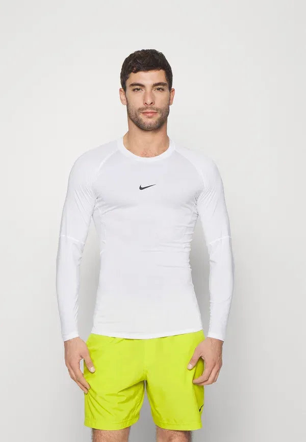 Футболка Nike Performance, M NP DF Tight Top LS, белый/черный