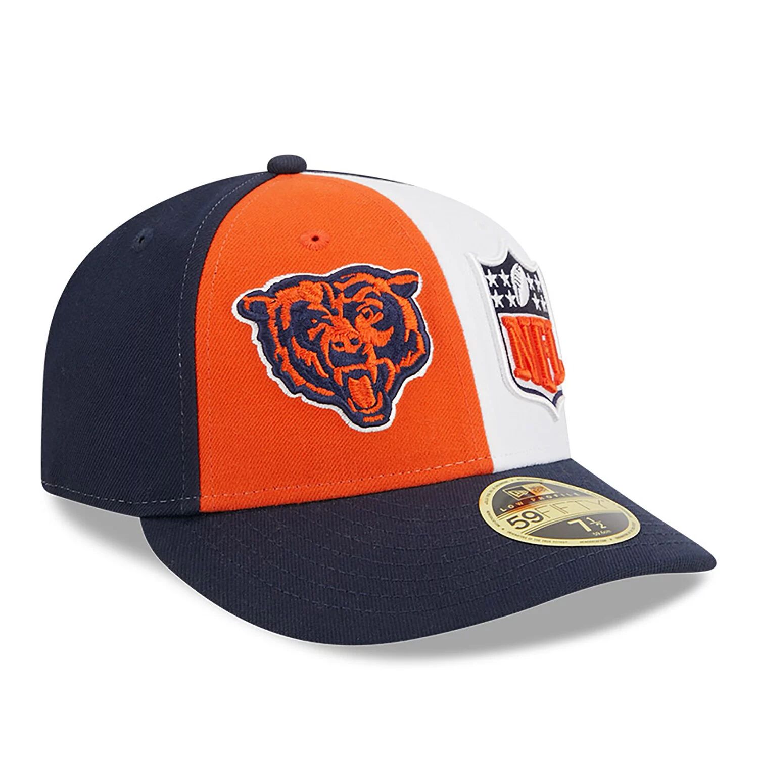 

Мужская облегающая шляпа New Era оранжевого/темно-синего цвета Chicago Bears 2023 Sideline Low Profile 59FIFTY