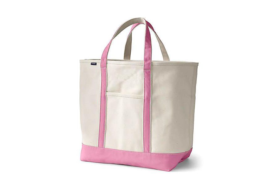 

Очень большая холщовая сумка-тоут с пятью карманами и открытым верхом Lands' End, цвет natural/fresh pink, Розовый, Очень большая холщовая сумка-тоут с пятью карманами и открытым верхом Lands' End, цвет natural/fresh pink