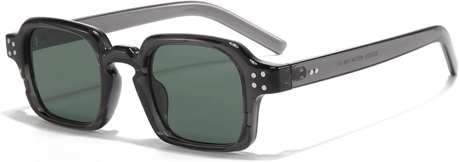 

Популярные солнцезащитные очки для женщин и мужчин, с заклепками, зеленые, панк, синие, солнцезащитные очки с защитой от УФ-излучения UV400, ретро, ​​роскошные очки TKKTLLT, Grey