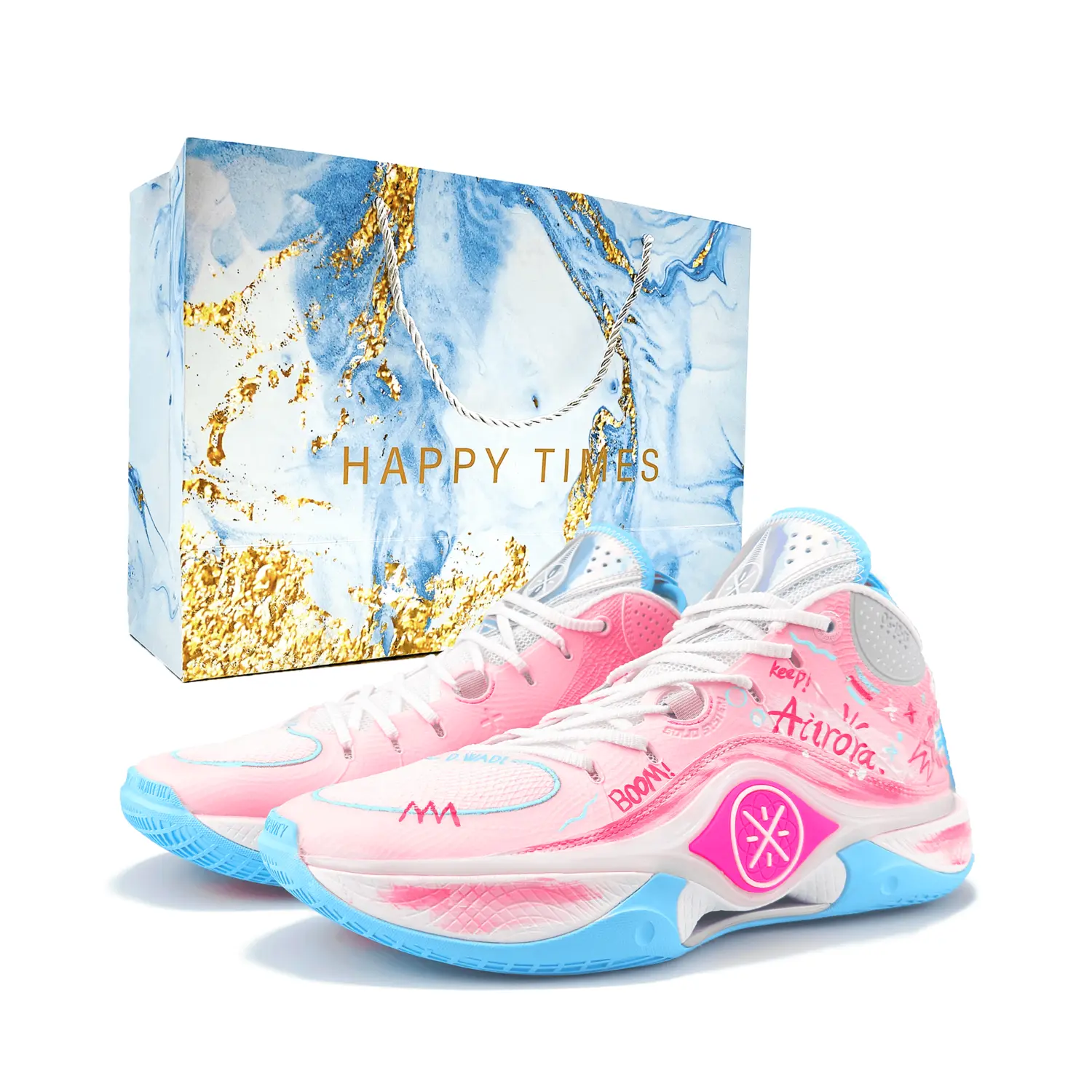 

LINING Баскетбольные кроссовки Wade Shadow 5 с амортизацией, ударопрочностью и отскоком, низкие, мужские, розовые