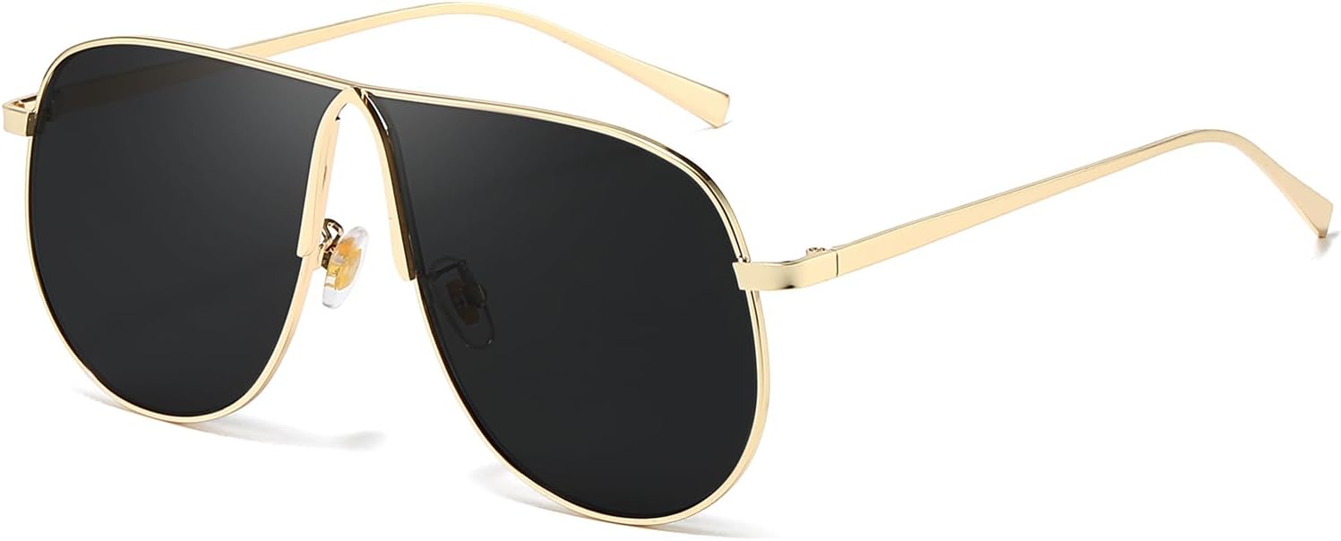 

Солнцезащитные очки-авиаторы SODQW большого размера для женщин и мужчин, модные, золотистого цвета, металлические, для рыбалки и вождения, с защитой от УФ-излучения, A02- Gold/Black Grey