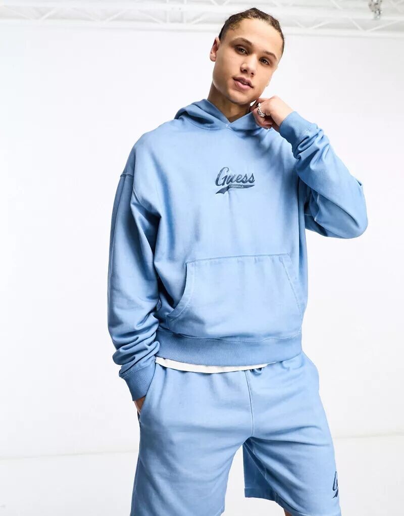 

Синий худи с логотипом Guess Originals