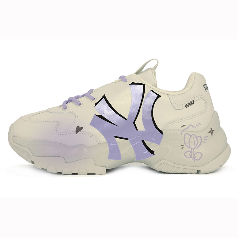 

Кроссовки MLB Big Ball Chunky Chunky Sneakers Unisex Low-top Sail/Coconut Milk/Platinum Violet, белый/фиолетовый