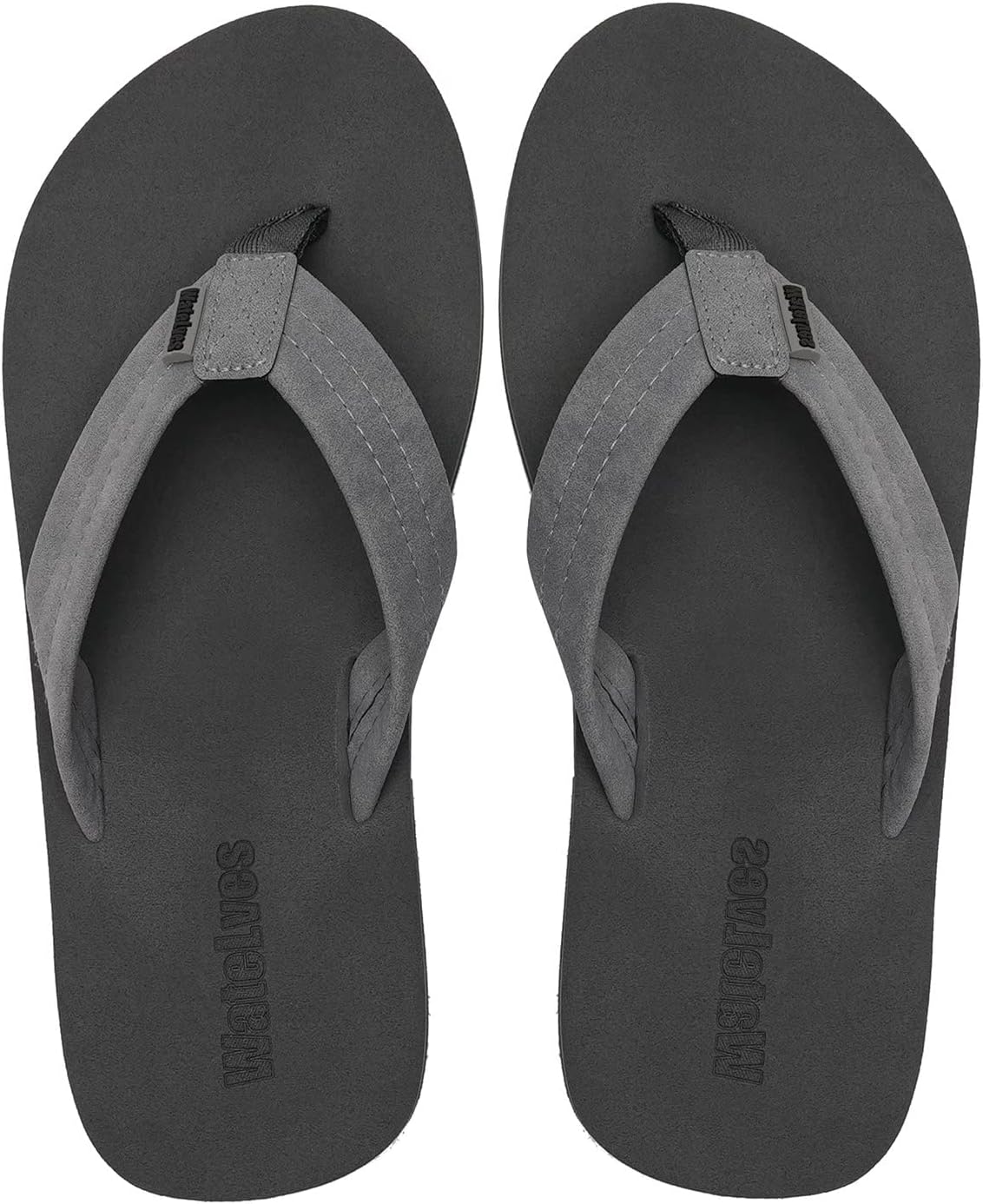 

Мужские вьетнамки WateLves с поддержкой свода стопы, легкие водные сандалии с открытым носком, удобные летние пляжные тапочки для бассейна, душа, общежитий, для улицы и дома, серый/угольный