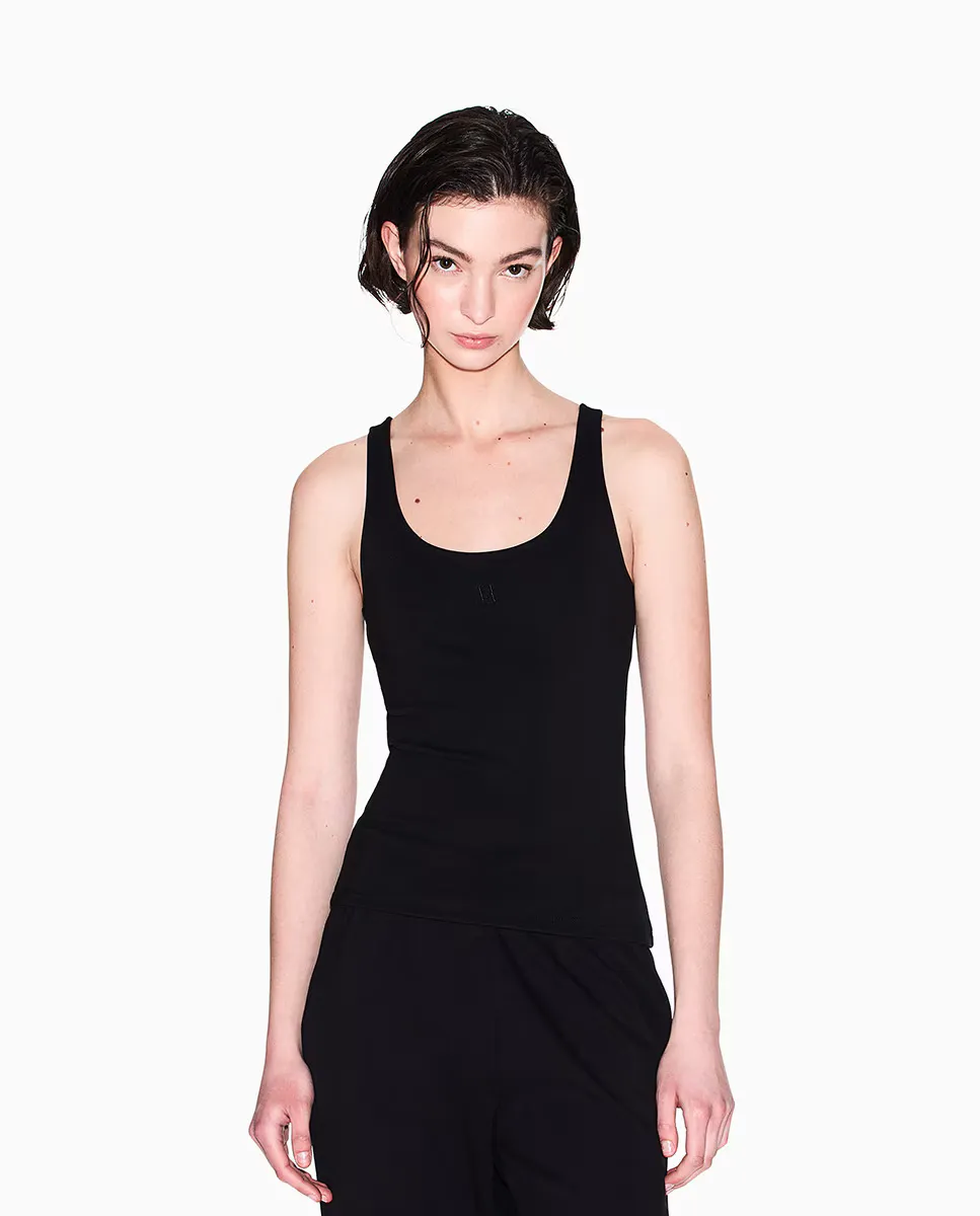 

Женский топ без рукавов с круглым вырезом Armani Exchange, черный