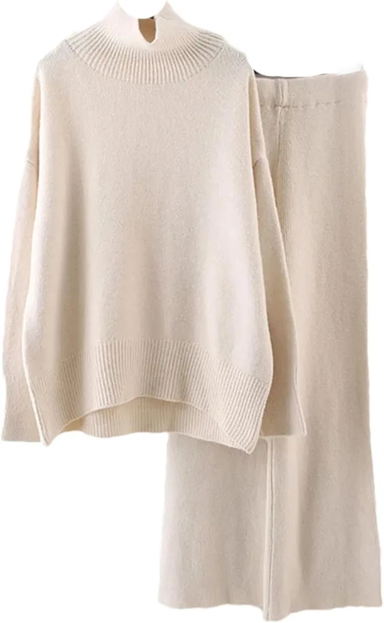 Женский костюм из свитера и брюк, Generic, Beige