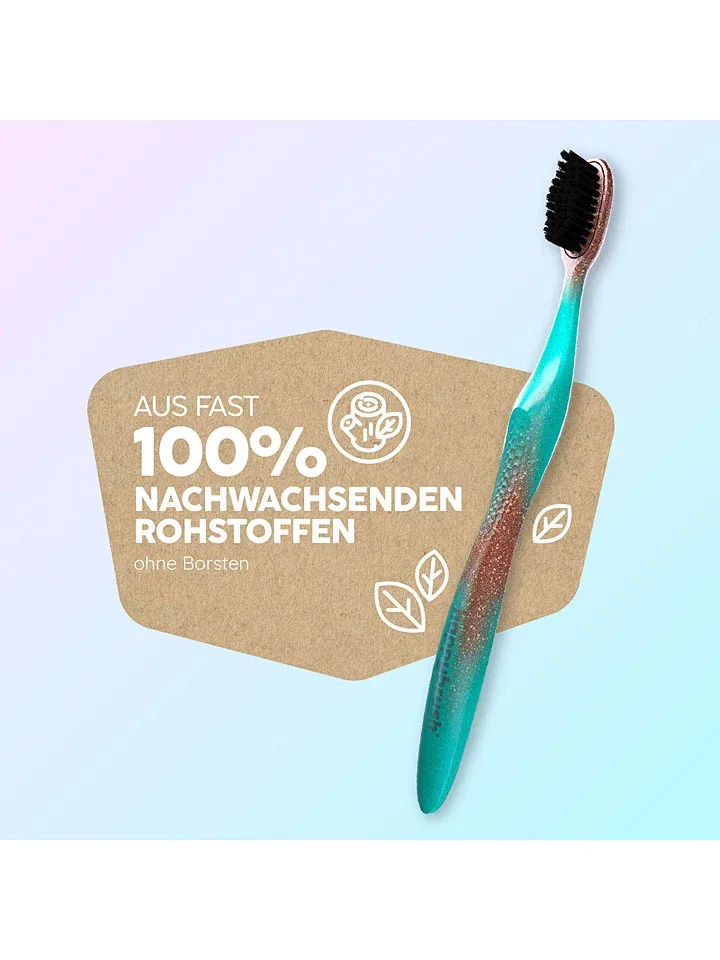 Набор зубных щеток EcoChange бирюзовый Happybrush — фото 4