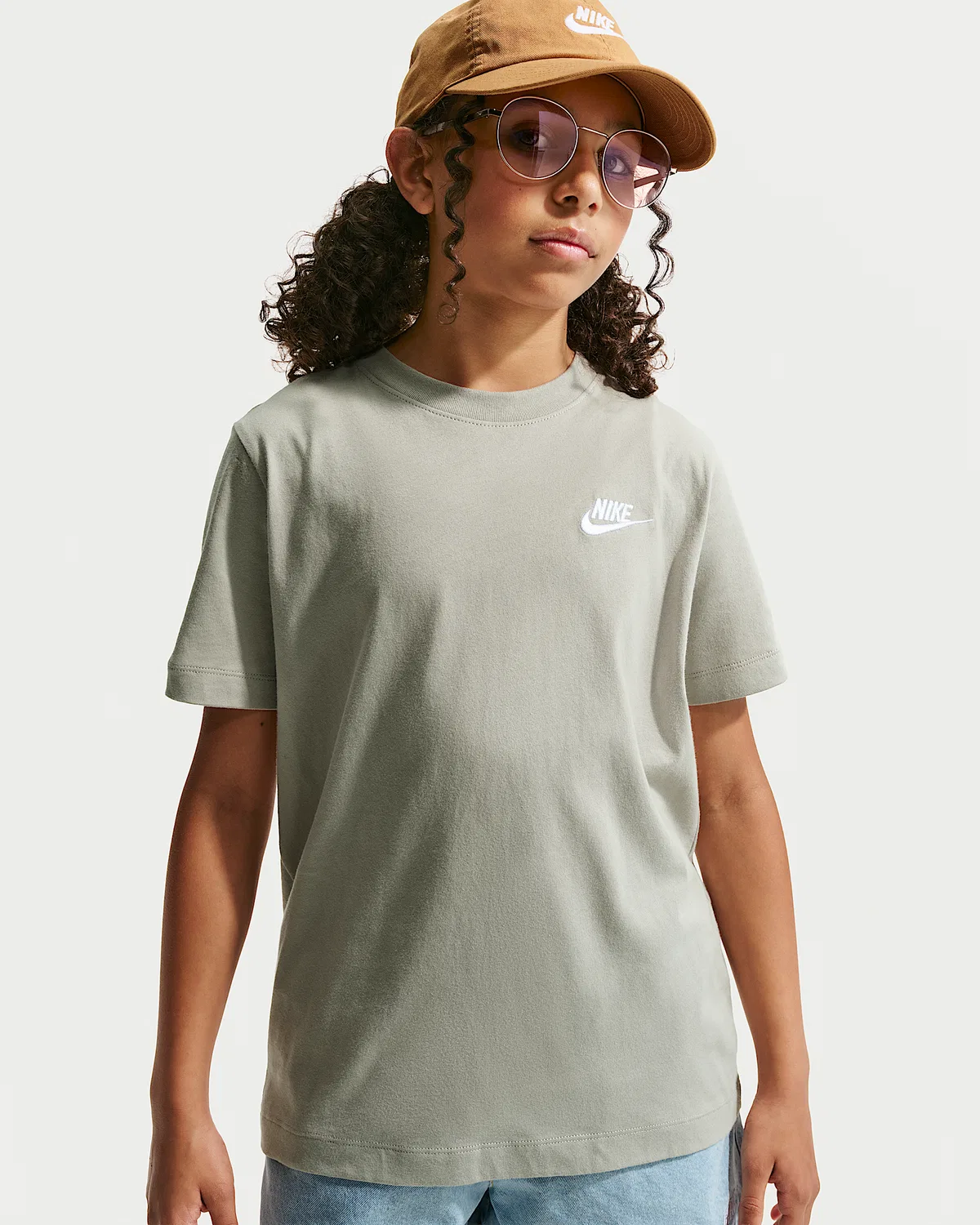 Детская футболка Nike Sportswear, Spruce Fog/White