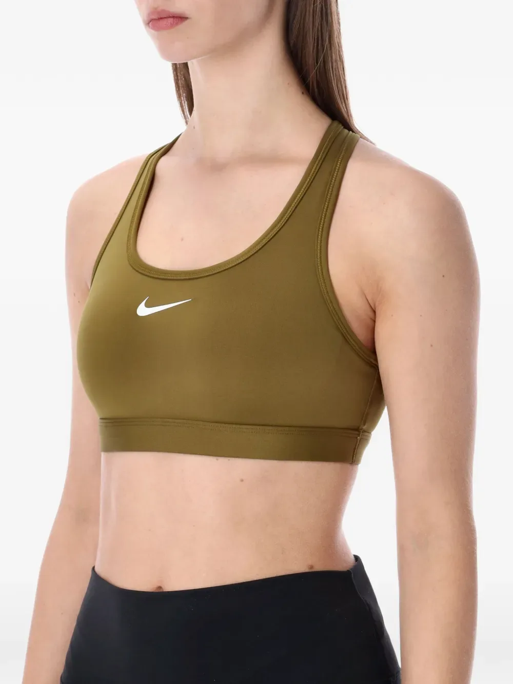 Спортивные бюстгальтеры без рукавов с логотипом Swoosh Nike, зеленый — фото 3