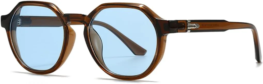 

Солнцезащитные очки с защитой UV400 | Круглая легкая оправа, цветные линзы | Для женщин и мужчин, для занятий спортом на открытом воздухе и вождения DSVIGF, Cyan