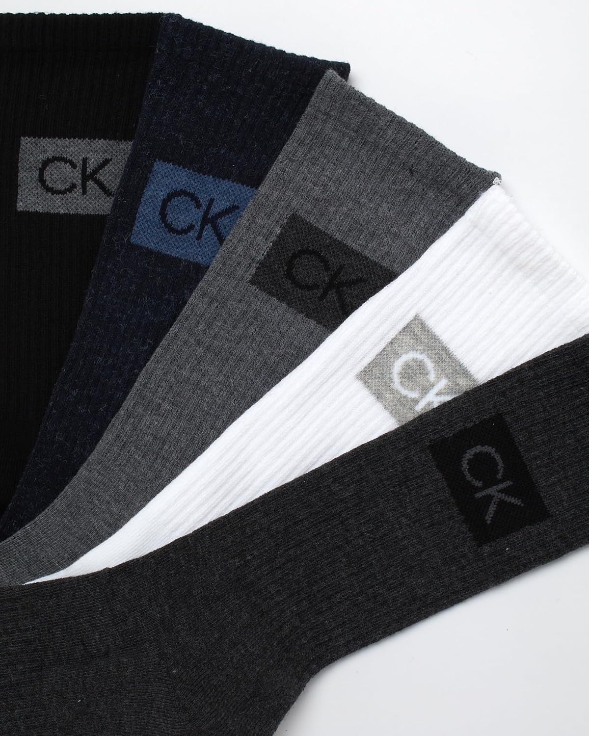 Мужские носки Calvin Klein Crew Socks - 10 пар дышащих спортивных носков с мягкой амортизацией для бега и спорта для мужчин, Heather Grey Assorted — фото 4