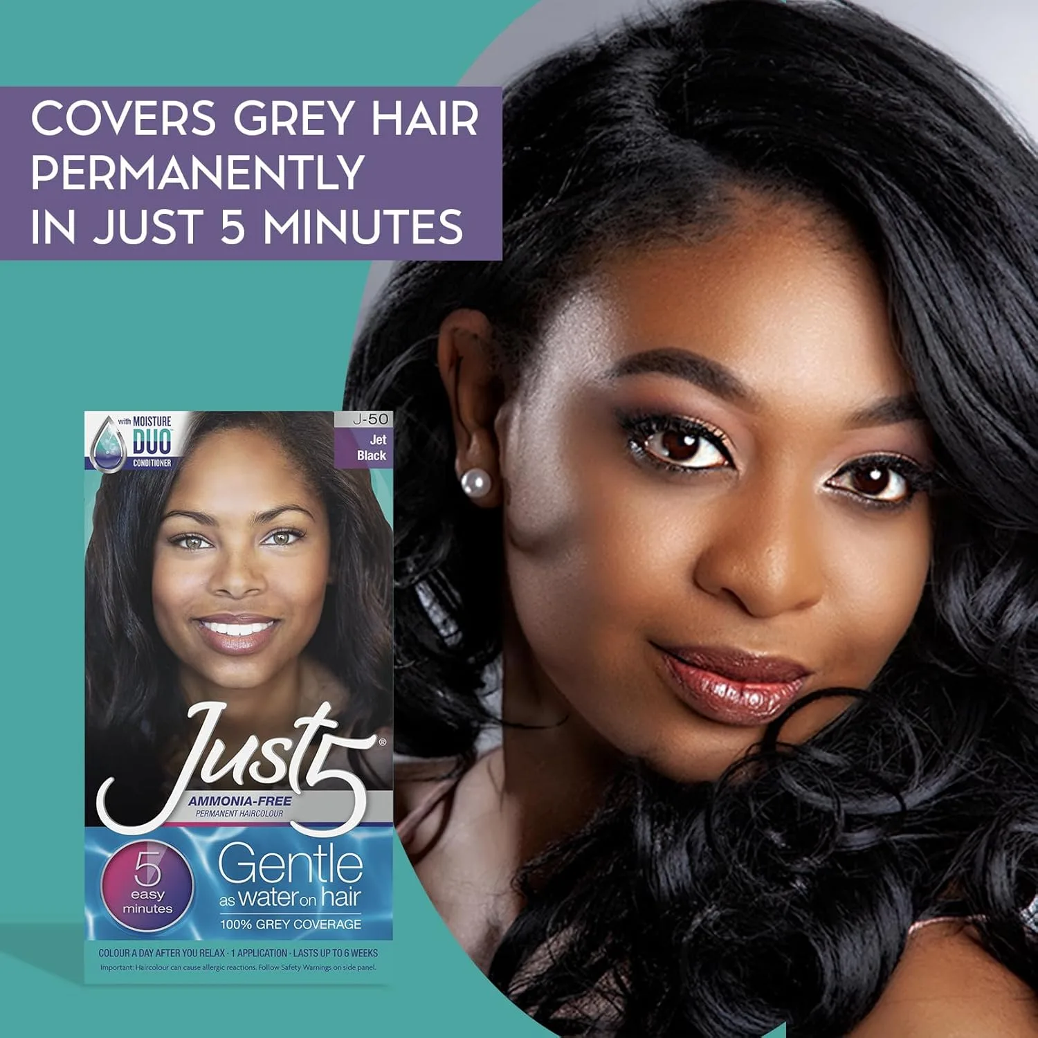 Стойкая краска для волос Just 5 Women's 5 Minute Permanent Hair Color с кондиционером, для окрашивания седых волос - Насыщенный рыжий (упаковка из 2 шт.) 1 шт. (2 шт.), Rich Auburn — фото 2