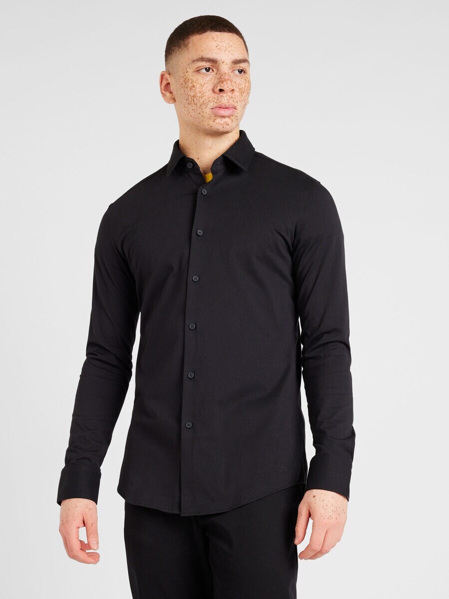 Деловая рубашка BOSS Slim fit Business Shirt P-HANK, черный — фото 2