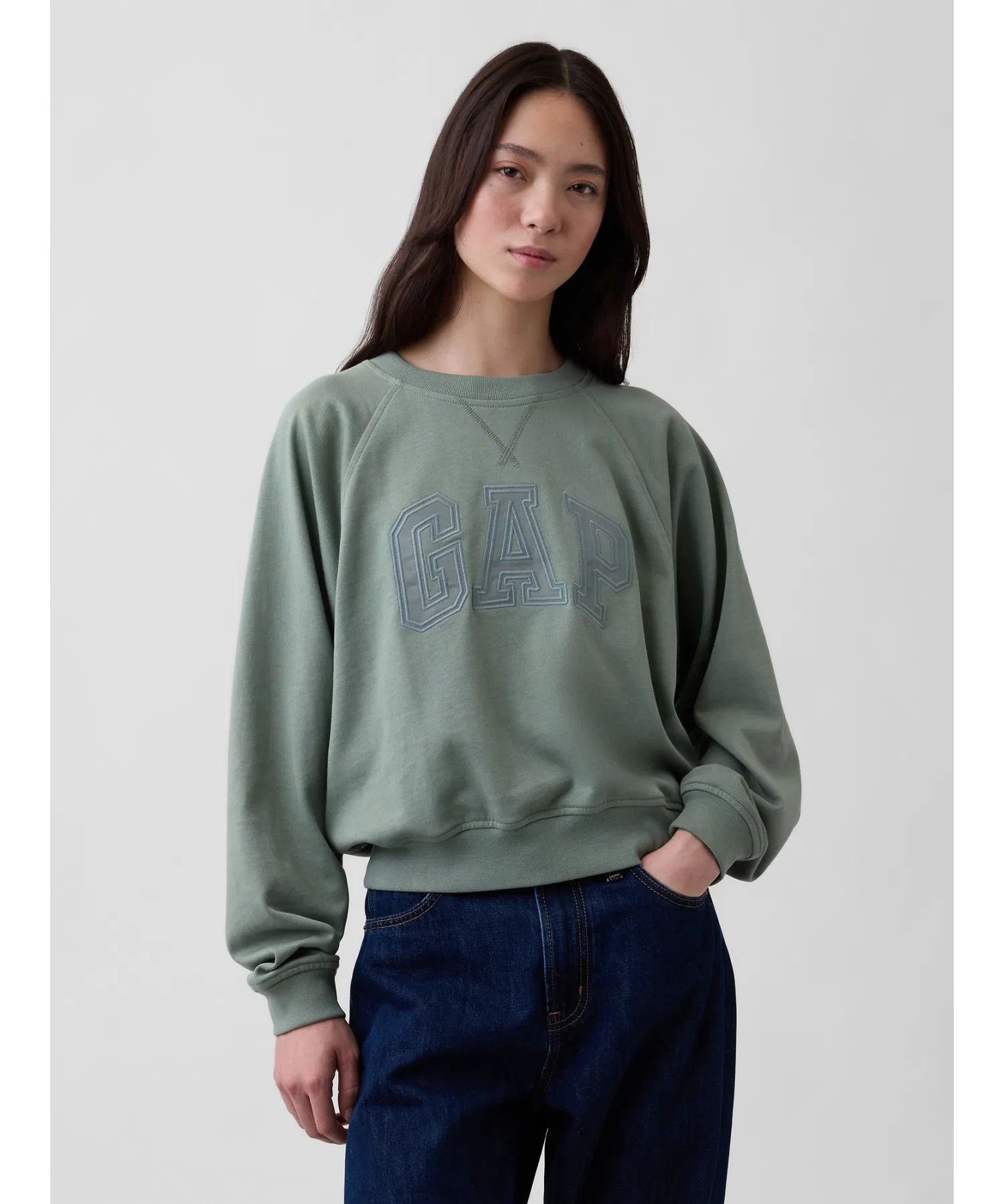 Свитшот French Terry Raglan с логотипом GAP — фото 2