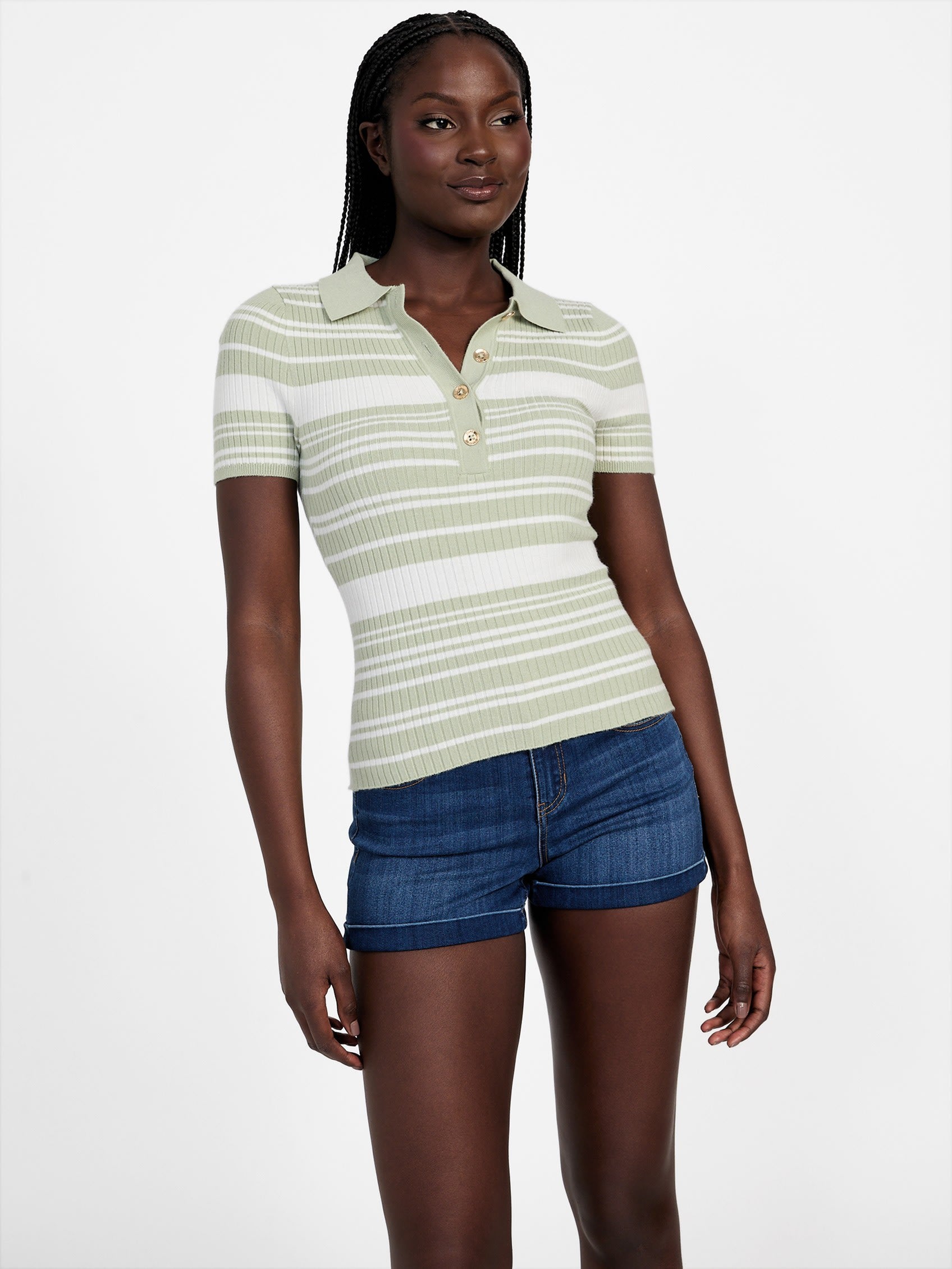 

Топ свитера Angel Polo Guess Factory, цвет light matcha multi
