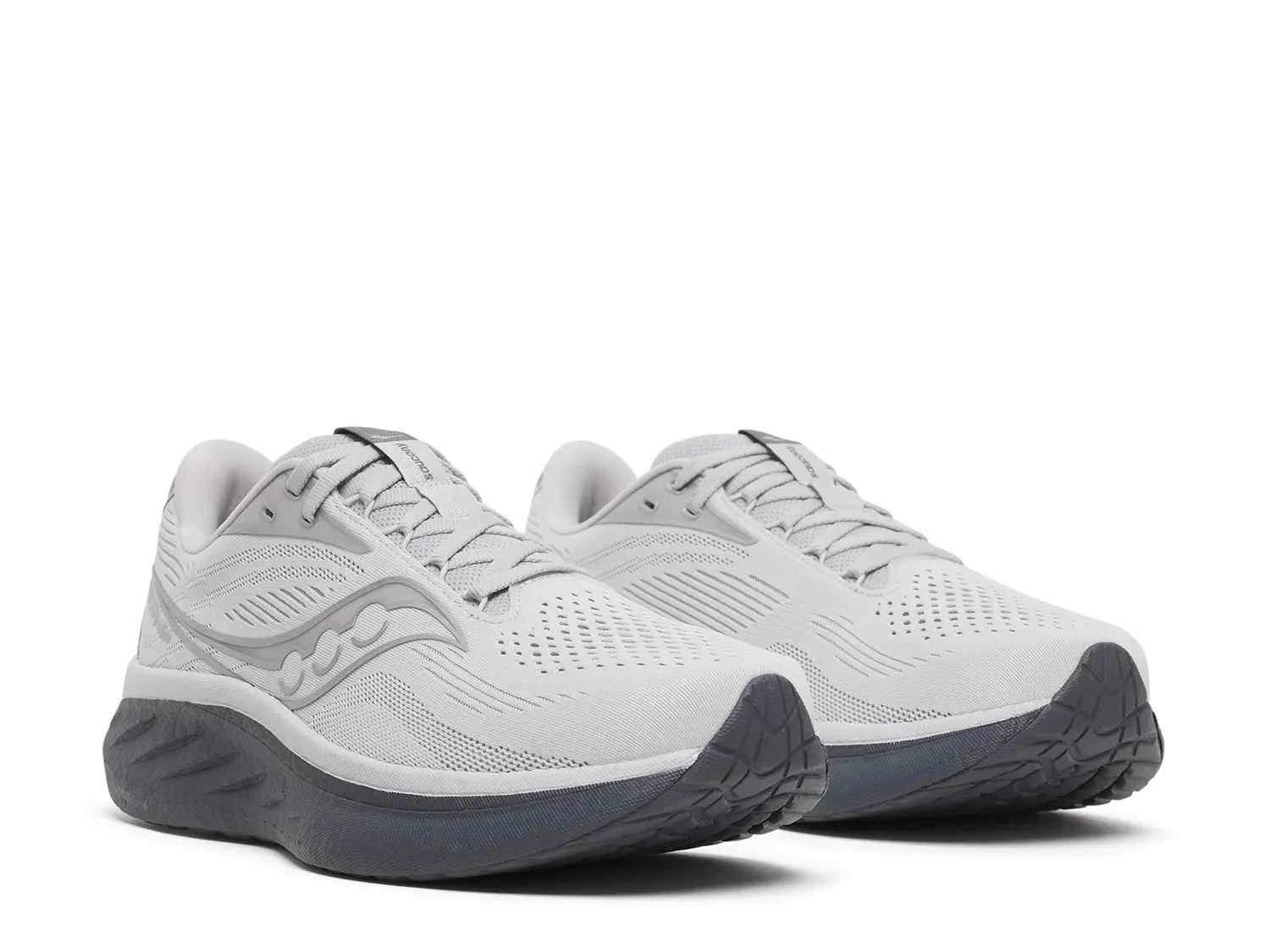 Кроссовки для бега Saucony Ride 18 — мужские, светло-серые/темно-серые — фото 2
