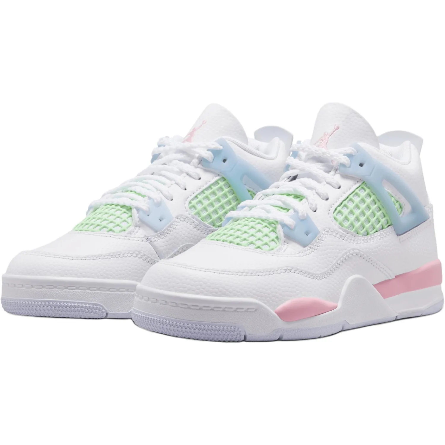Jordan Air 4 детские баскетбольные кроссовки White Blue Green для детей 3-7 лет — фото 4