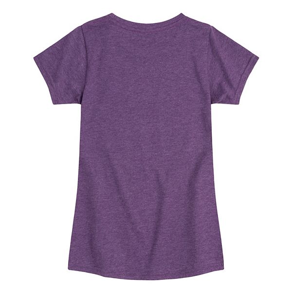 Футболка с новогодним принтом для девочек Marvel, Heather Purple — фото 2