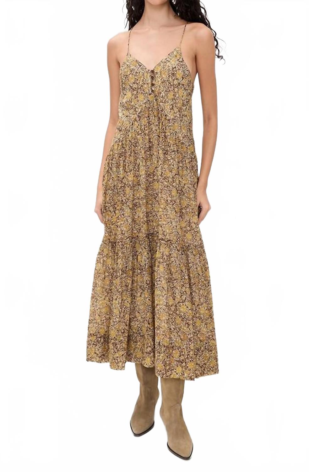 

Isabel Marant Многоярусное платье Sabba цвета хаки